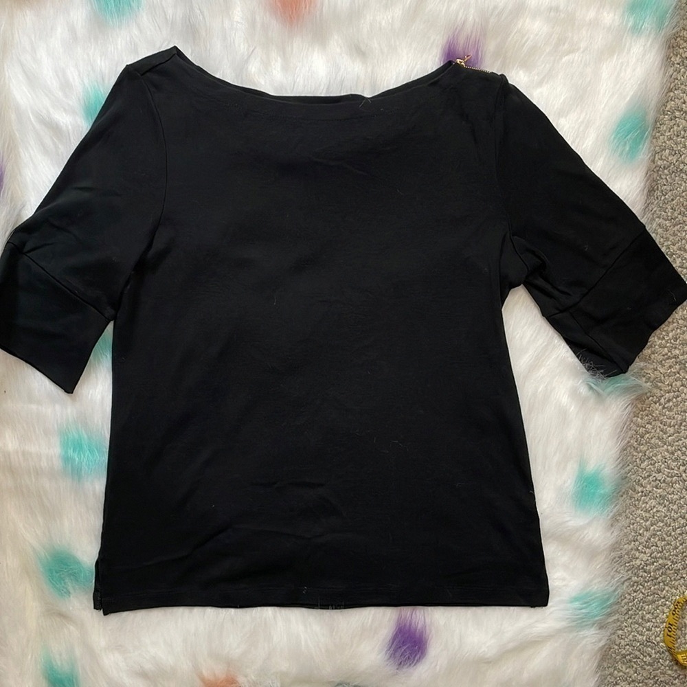 Chic Black Short Sleeve Women's Top